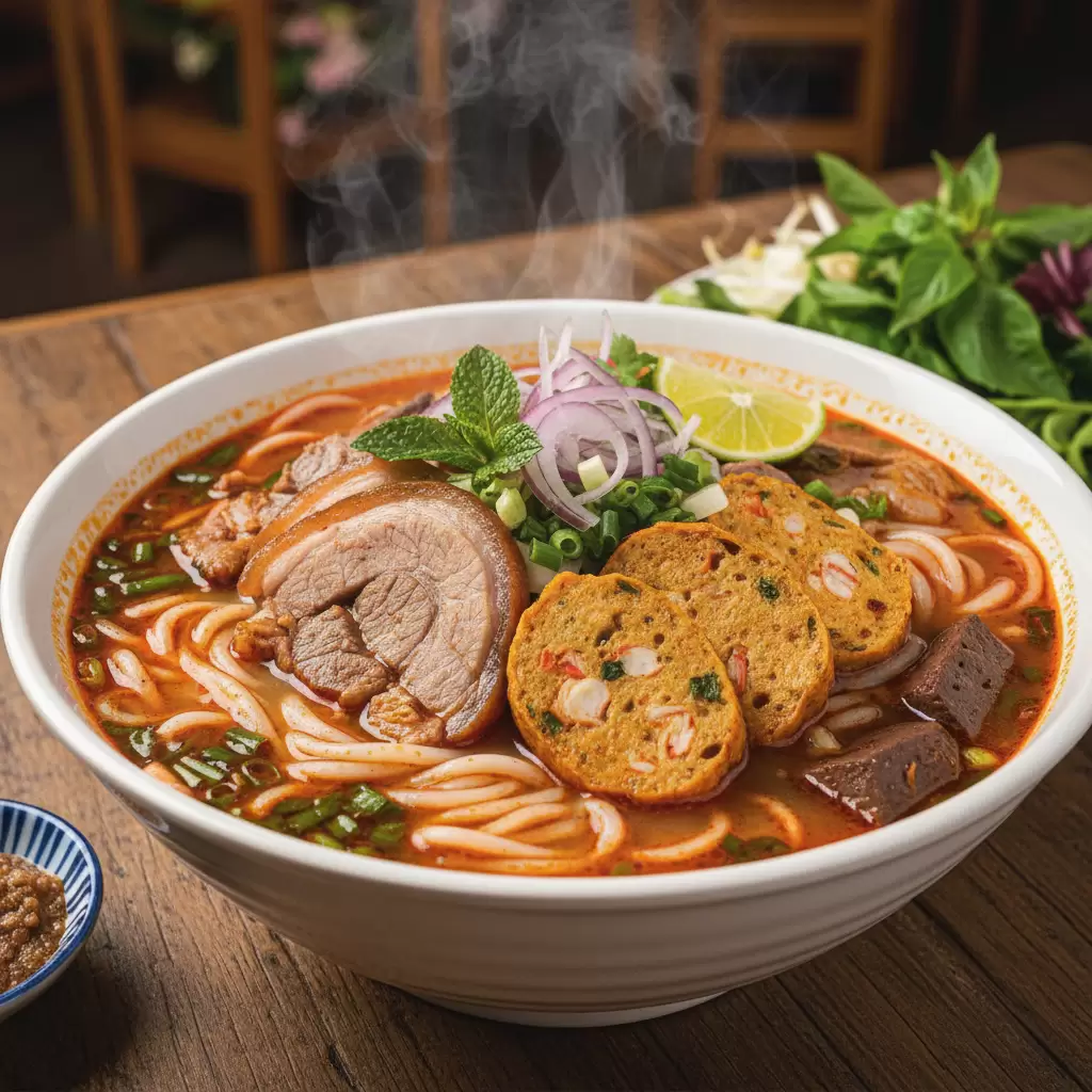 Bún bò Huế mang hương vị nồng nàn đặc trưng của vùng đất Cố đô