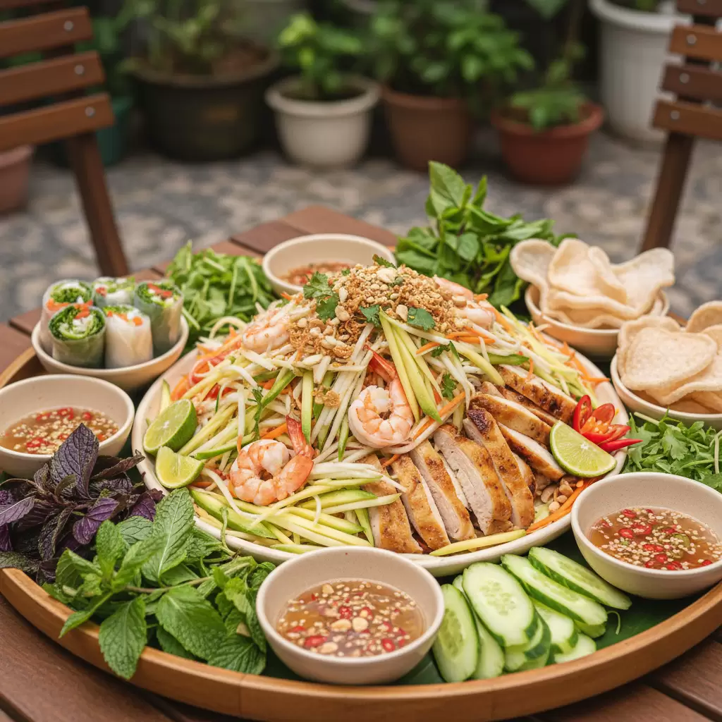 Các món gỏi Việt Nam luôn hấp dẫn bởi sự tươi ngon và màu sắc bắt mắt