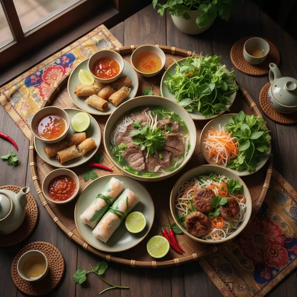 Ẩm thực Việt Nam là sự kết hợp hoàn hảo giữa hương vị đặc trưng và nghệ thuật bày trí màu sắc