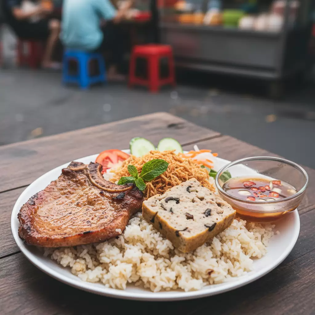 Cơm tấm sườn bì chả  món ăn biểu tượng không thể thiếu trong danh sách món Việt phải thử trong 1 ngày ở Sài Gòn