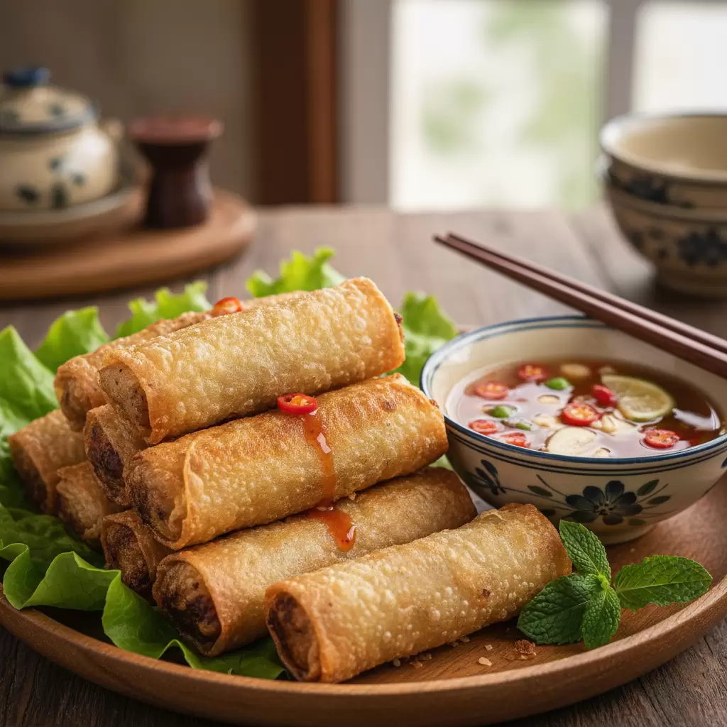 Lớp vỏ giòn tan của nem rán tạo nên sức hút khó cưỡng đối với thực khách phương Tây