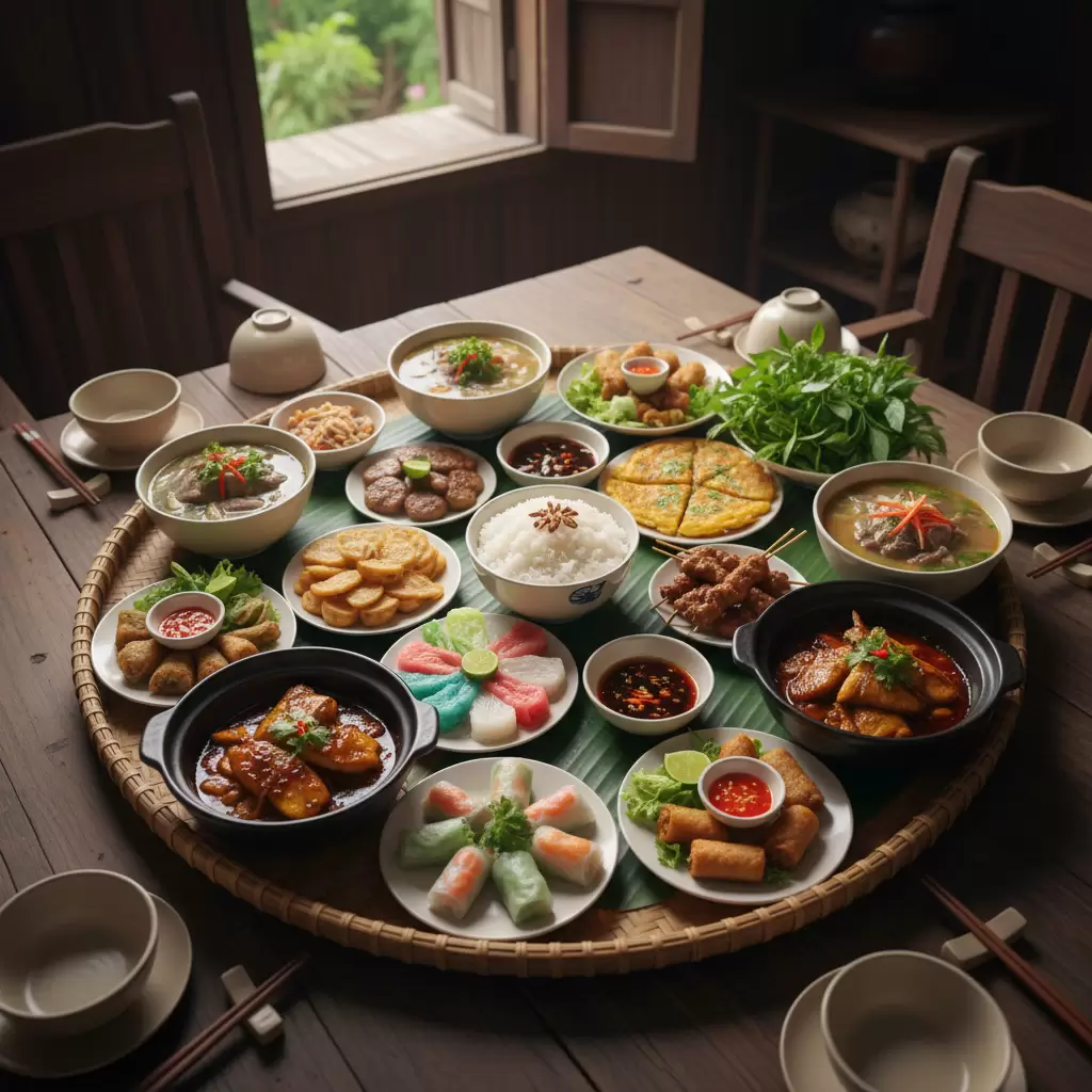 Sự đa dạng và phong phú trong cách bày trí mâm cơm của ba miền Bắc  Trung  Nam