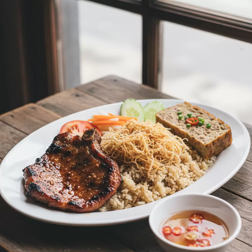 gemini_image_1770270724 Cơm tấm sườn bì chả món ăn sáng quen thuộc của người dân Quận 1