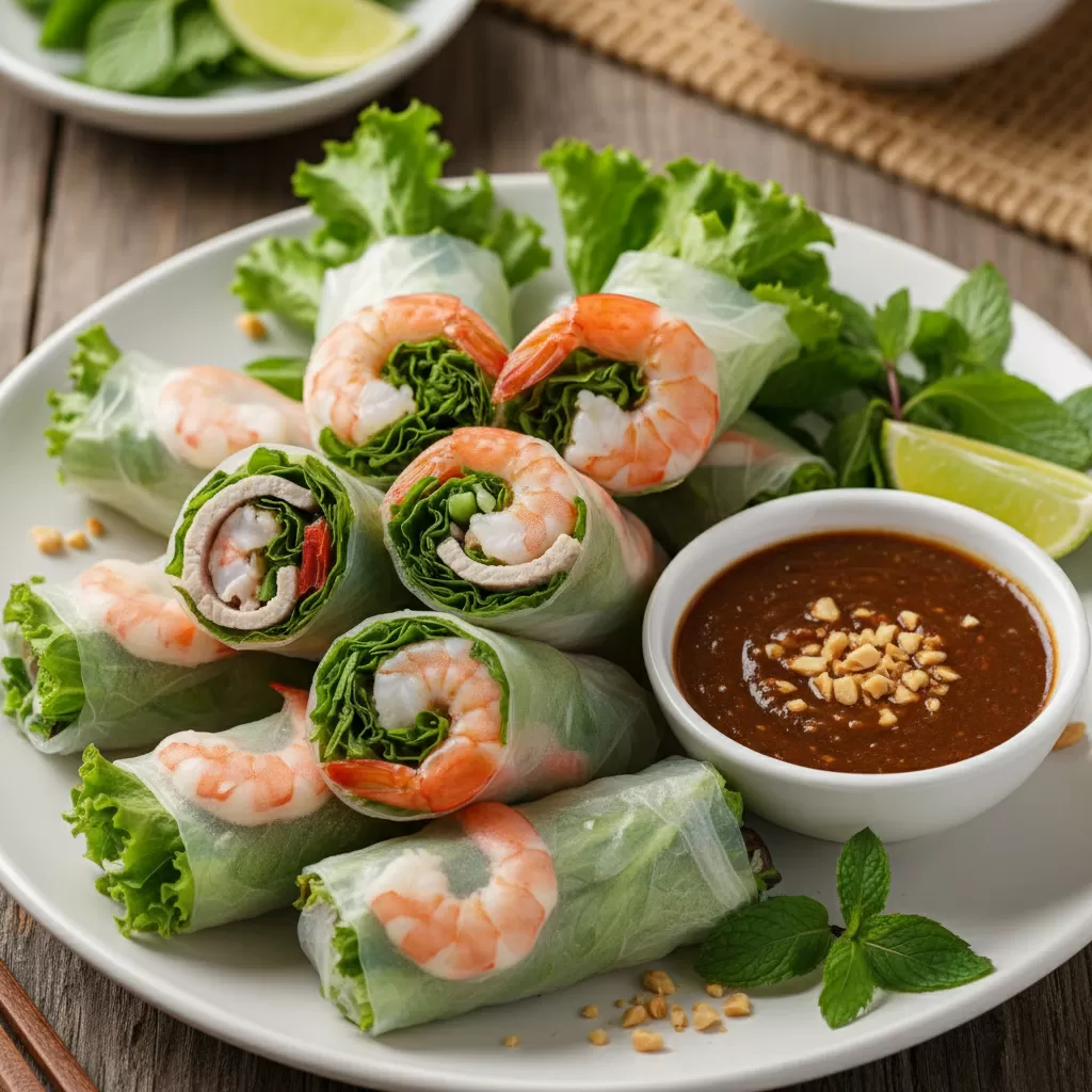 gemini_image_1770282665-1 Gỏi cuốn là món ăn điển hình cho phong cách ẩm thực ít dầu mỡ của người Việt