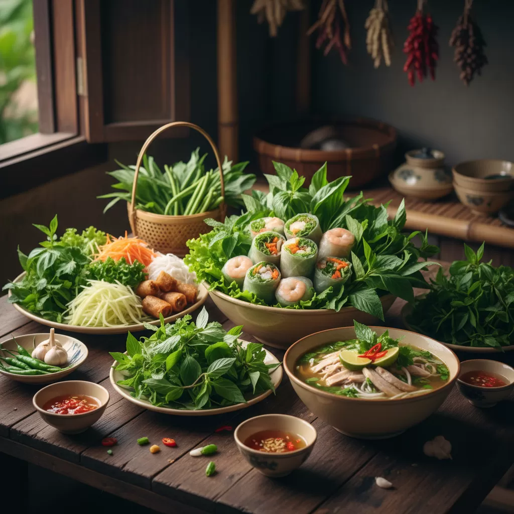 gemini_image_1770283200 Món Việt nhiều rau xanh là lựa chọn lý tưởng cho chế độ ăn healthy