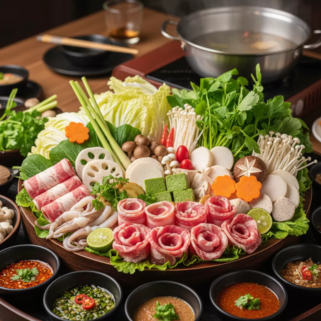 gemini_image_1770285043-1 Cách bày trí đồ nhúng lẩu khoa học giúp bàn tiệc thêm phần chuyên nghiệp và hấp dẫn