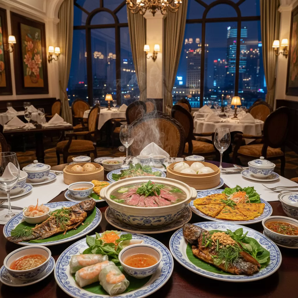 gemini_image_1770288331 Trải nghiệm ẩm thực Việt cao cấp tại không gian sang trọng trung tâm quận 1