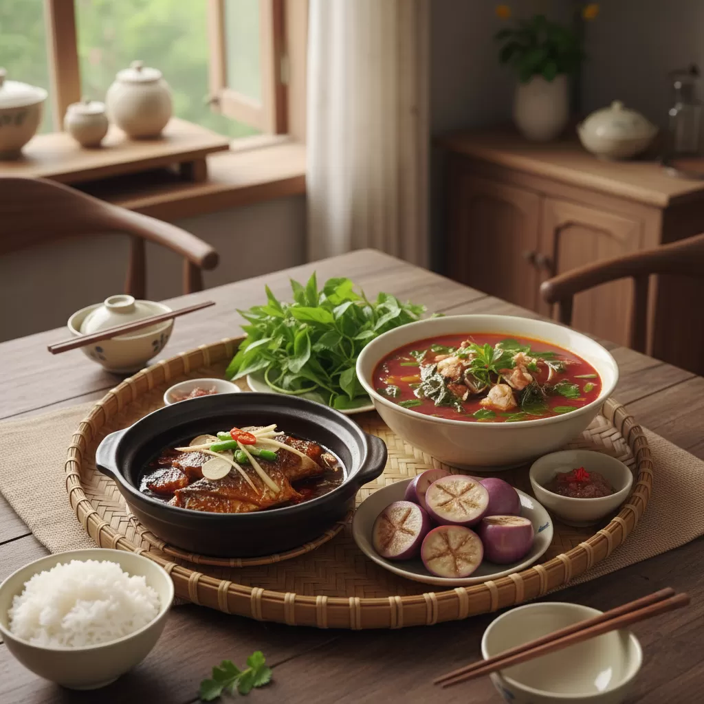 gemini_image_1770288657-1 Thực đơn cơm gia đình chuẩn vị Bắc mang lại cảm giác ấm cúng