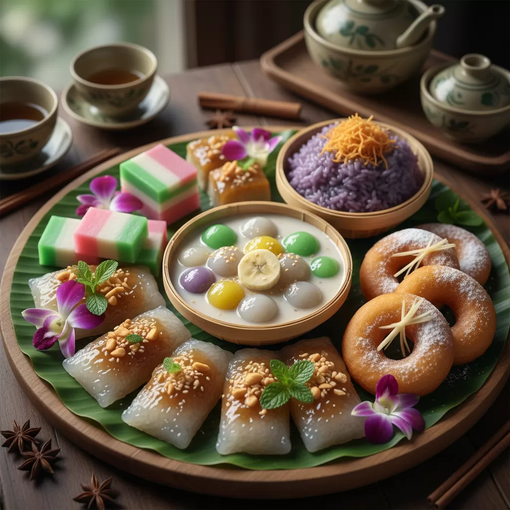 Mâm bánh ngọt truyền thống Việt Nam được nâng tầm nghệ thuật lý tưởng để chụp ảnh sống ảo