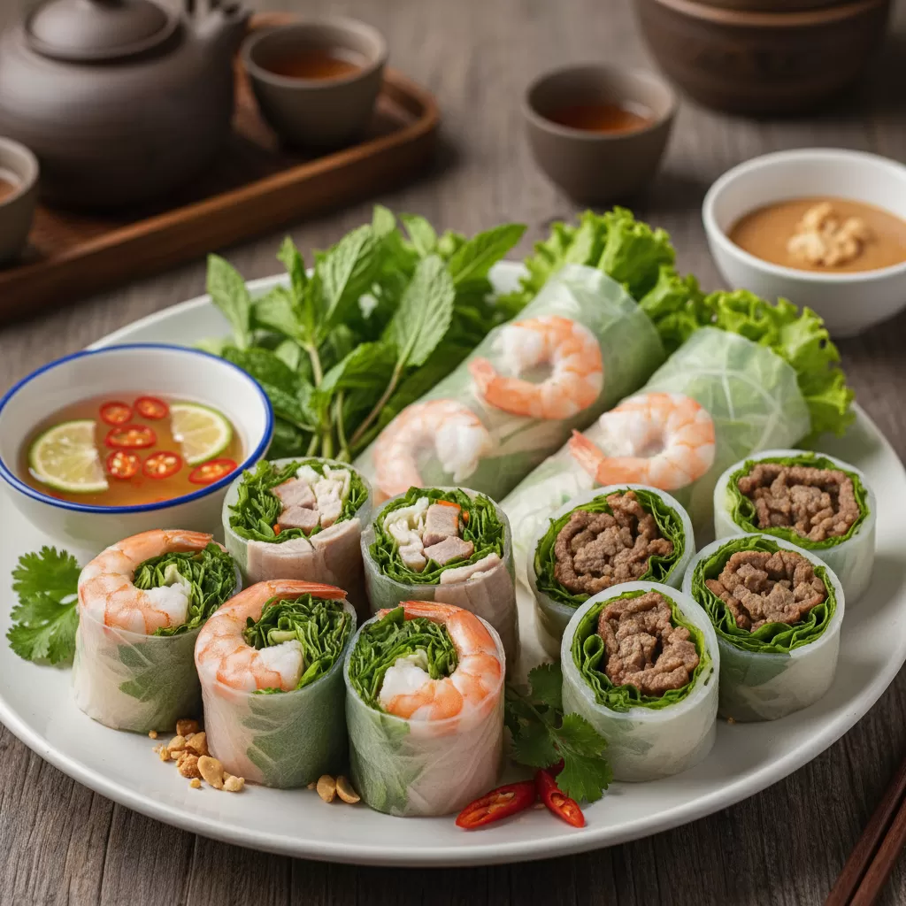 Các món cuốn là lựa chọn hàng đầu cho một bữa trưa nhẹ bụng và giàu vitamin