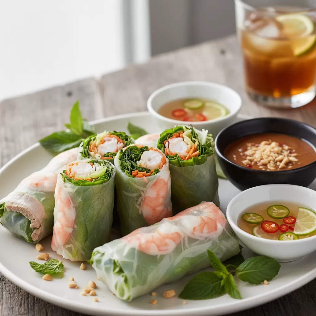 Gỏi cuốn là lựa chọn hàng đầu cho một bữa ăn nhẹ bụng và thanh mát