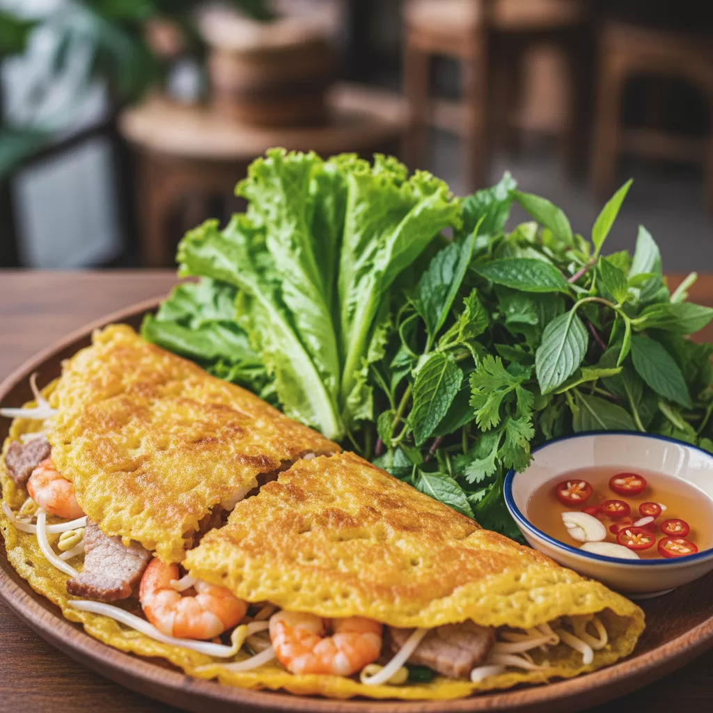 gemini_image_1770293192-1 Món bánh xèo vàng ươm mang đậm hơi thở dân dã của vùng sông nước Nam Bộ