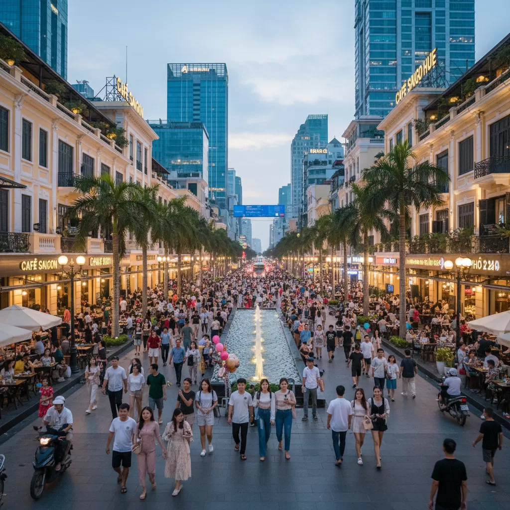 Phố đi bộ Nguyễn Huệ là tâm điểm hội tụ nhiều nhà hàng món Việt đẳng cấp