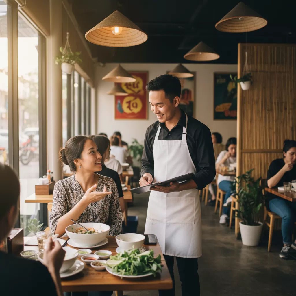 Giao tiếp rõ ràng với nhân viên phục vụ giúp bạn tránh được các món ăn quá cay