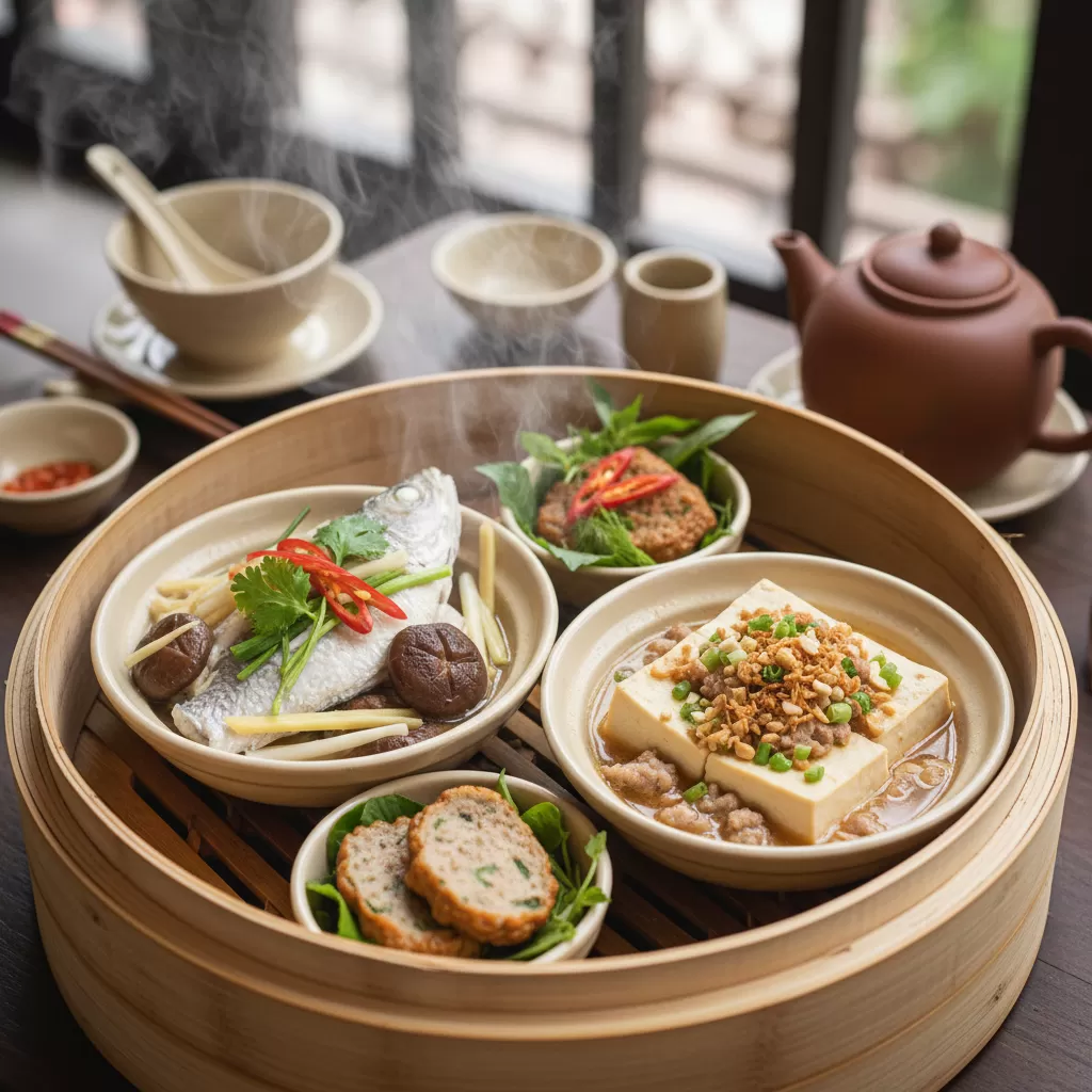 Hải sản và đậu hũ cung cấp protein sạch và ít chất béo bão hòa