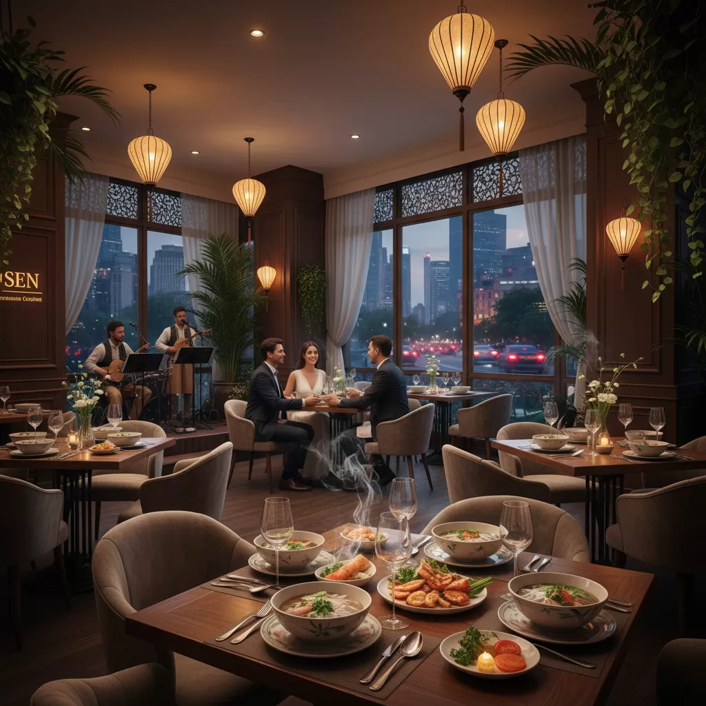 gemini_image_1770302424 Không gian nhà hàng món Việt hiện đại và sang trọng tại trung tâm thành phố