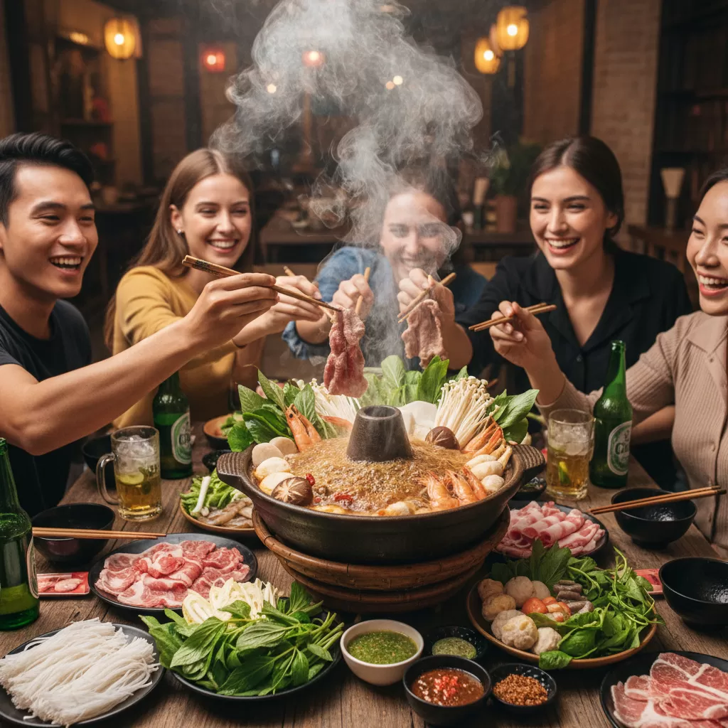 gemini_image_1770304593 Lẩu là món ăn lý tưởng giúp gắn kết các thành viên trong đoàn tour
