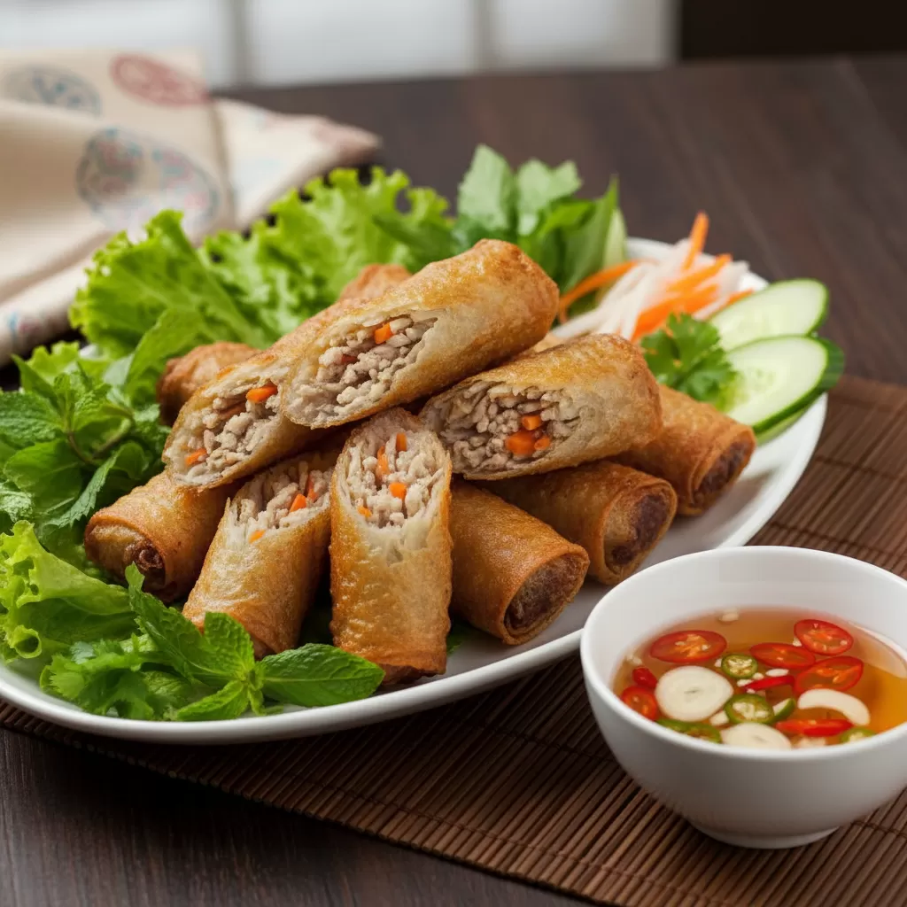 gemini_image_1770305815 Nem rán biểu tượng của sự tinh tế và khéo léo trong ẩm thực miền Bắc