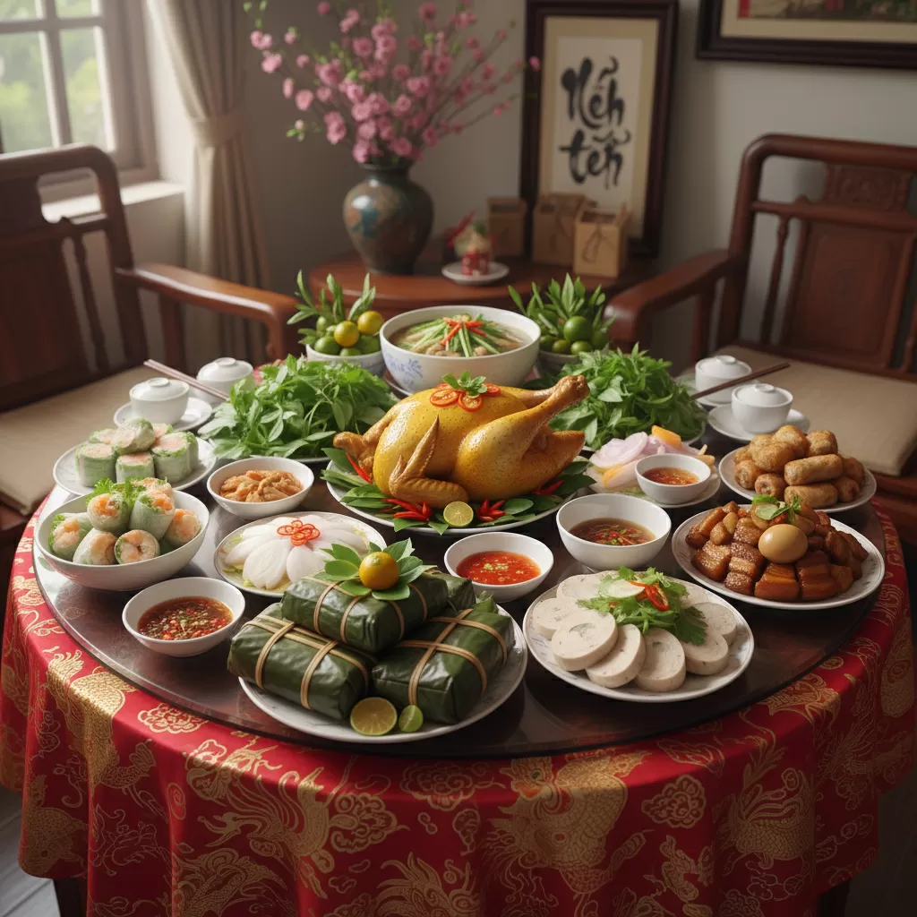 gemini_image_1770306899 Mâm cỗ Tết truyền thống mang đậm bản sắc văn hóa và tinh hoa ẩm thực Việt