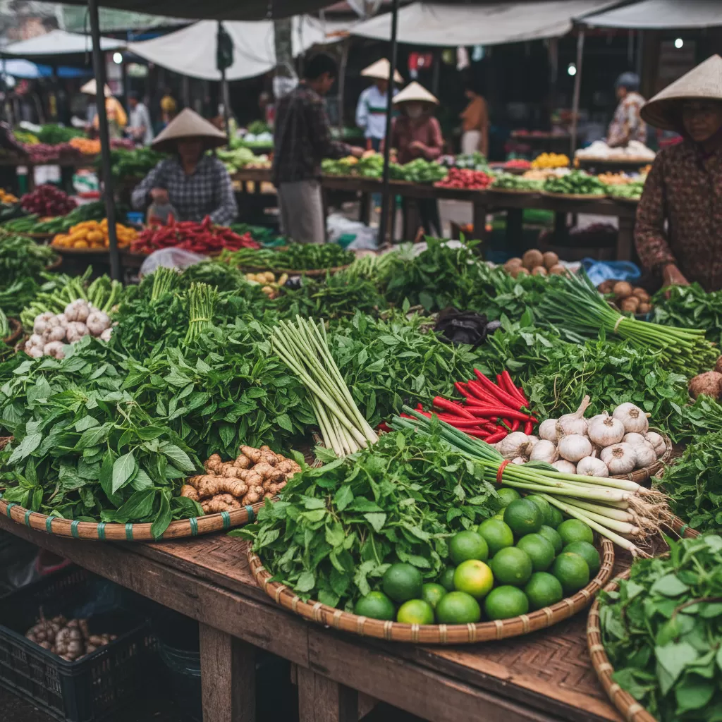 Sự phong phú của các loại rau thơm và nguyên liệu tươi sống là bí quyết tạo nên sức hấp dẫn của món ăn Việt