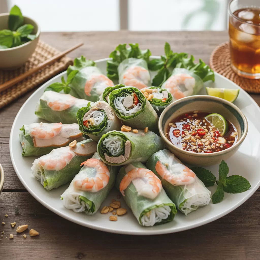 Các món cuốn thanh đạm là khởi đầu hoàn hảo cho bữa tiệc nhóm