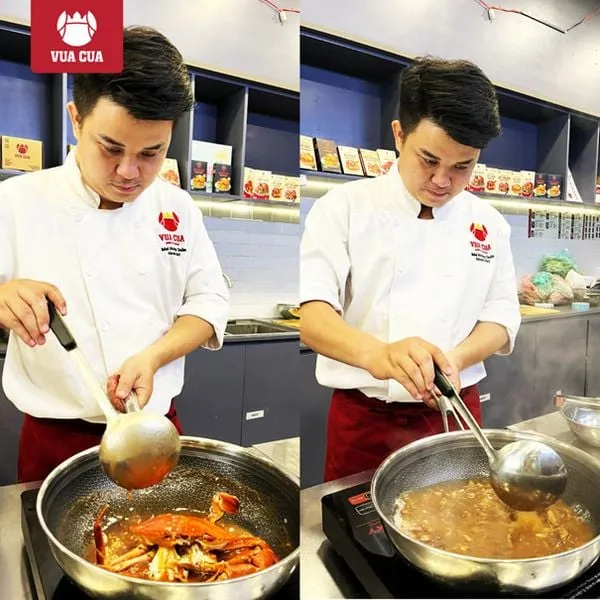 Kỹ thuật rang cua giúp nước sốt thấm đẫm vào từng thớ thịt