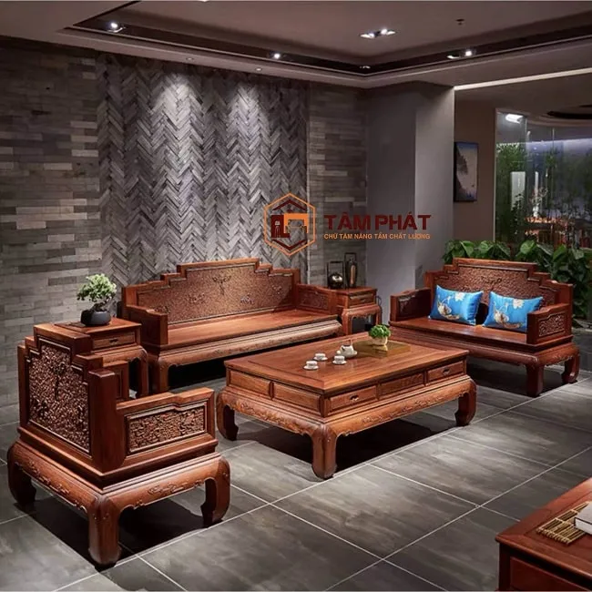 Bộ bàn ghế gỗ hương giúp nâng tầm không gian sống lên một đẳng cấp mới