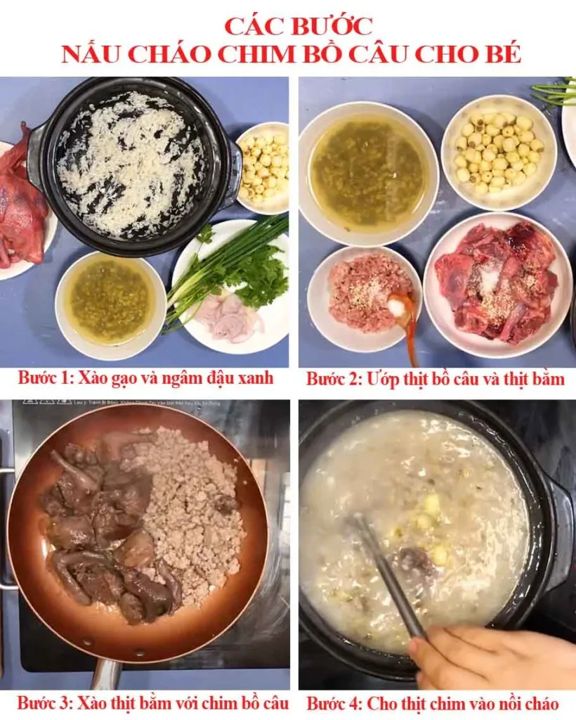 Ninh cháo cùng hạt sen cho đến khi sánh mịn và tỏa hương thơm
