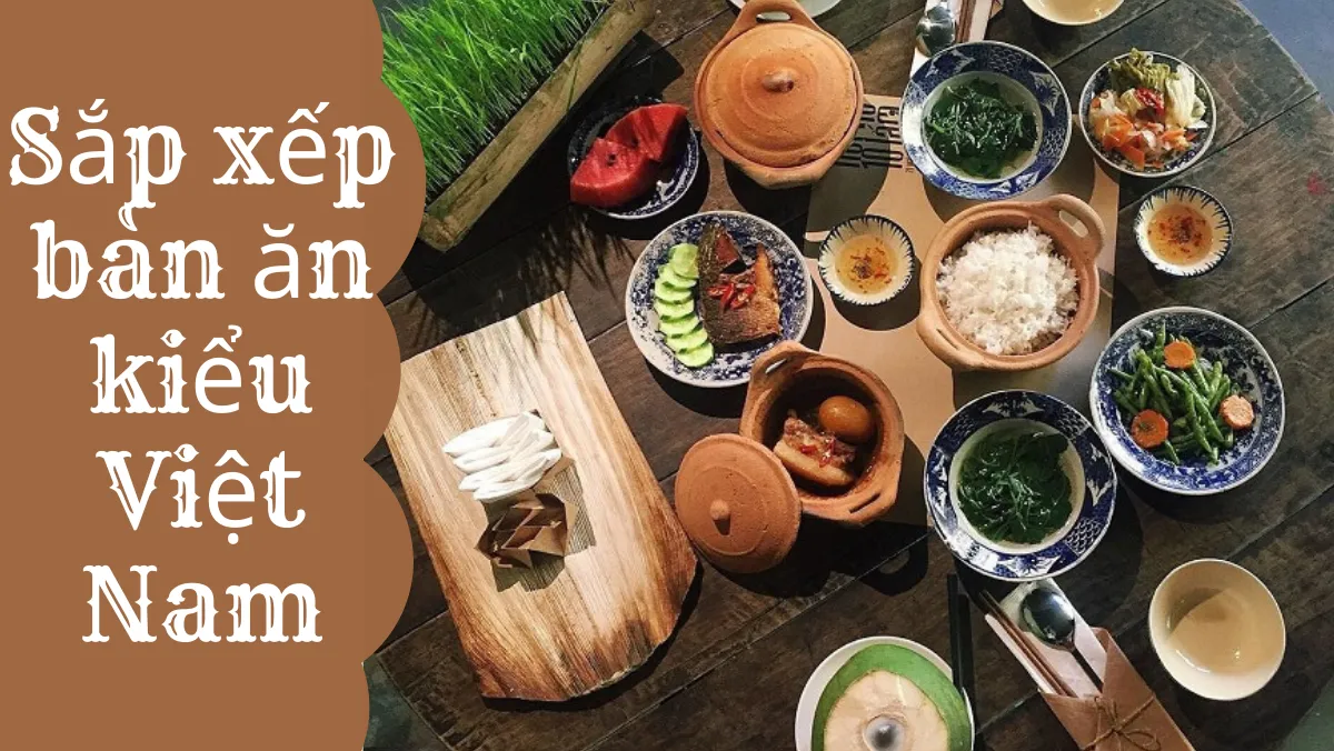 Sắp xếp dụng cụ ăn uống ngăn nắp thể hiện sự tôn trọng không gian chung của bữa tiệc