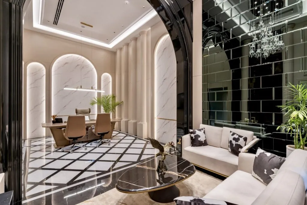 Không gian phòng VIP tiếp khách đẳng cấp với sự kết hợp hài hòa giữa nét cổ điển và hiện đại