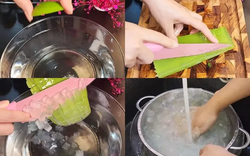 Sơ chế nha đam đúng cách là chìa khóa để món chè thơm ngon không bị đắng