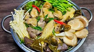 Sự kết hợp hoàn hảo giữa gà ta chắc thịt và lá giang tươi ngon