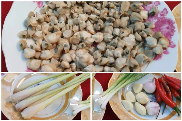Các nguyên liệu tươi ngon là chìa khóa tạo nên hương vị đặc trưng của món hến xào