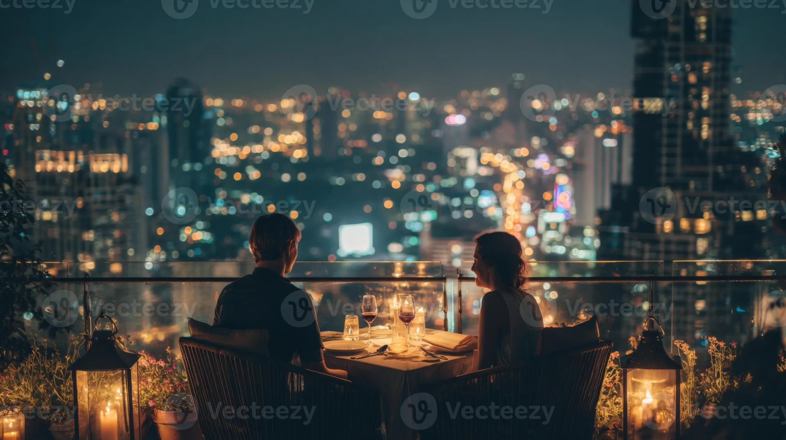 Tầm nhìn panorama tuyệt đẹp từ nhà hàng Rooftop cho đêm Valentine
