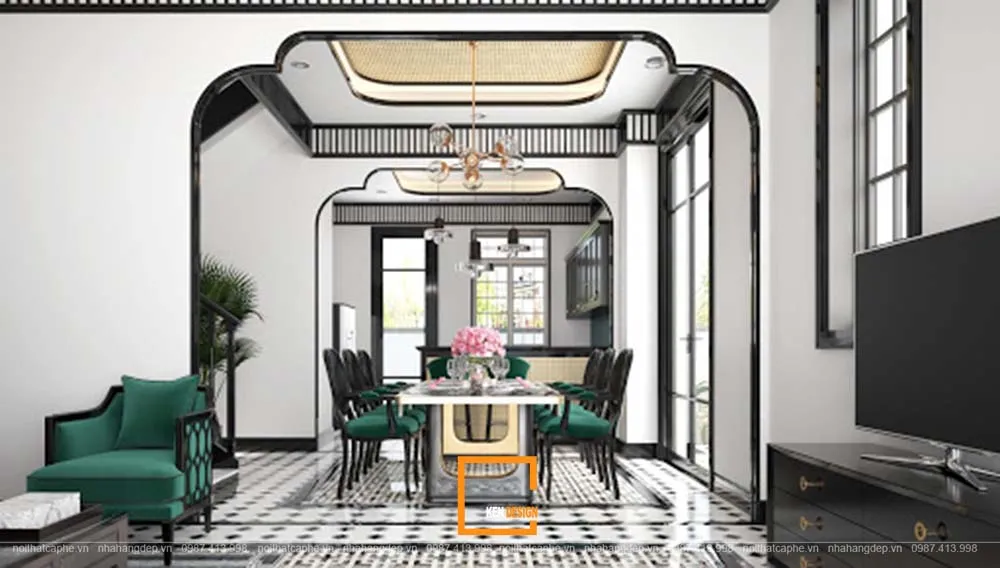 Không gian sang trọng mang âm hưởng truyền thống tạo cảm giác gần gũi